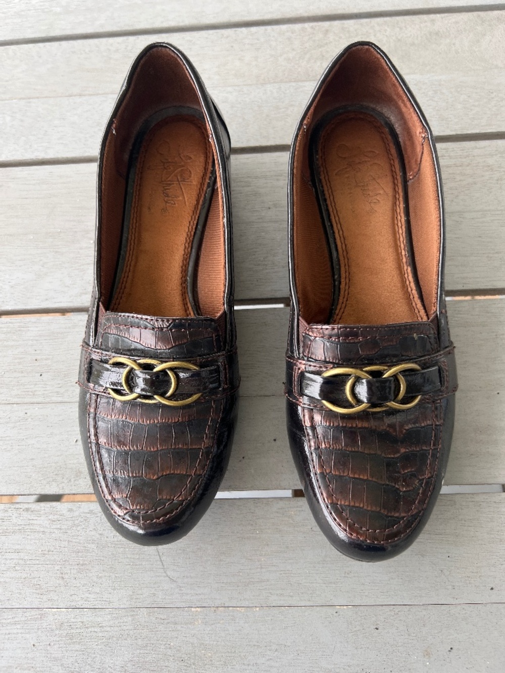 Patten Leather reptilian texture Loafer